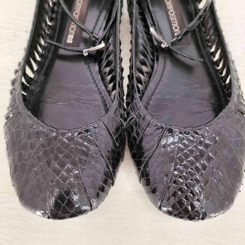 Composition9 vibram パイソン 型押し 蛇腹 フラット パンプス レディース JPN:23.5
