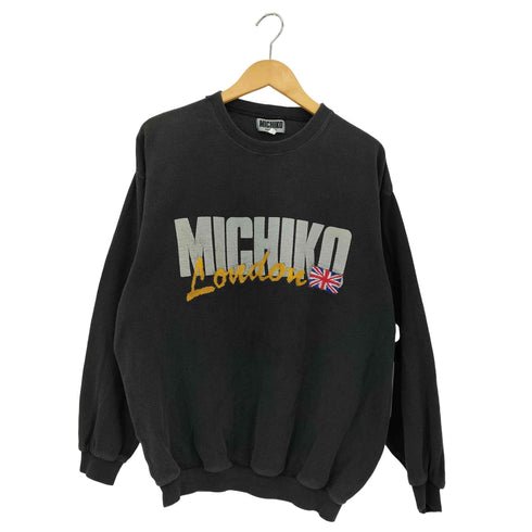 ミチココシノ michiko koshino ロゴプリント 刺繍 クルーネックスウェット メンズ M