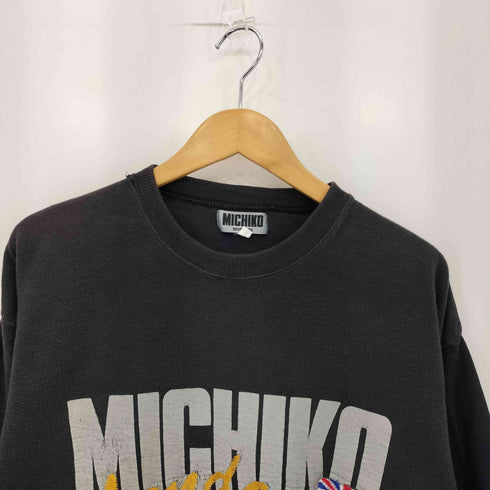 ミチココシノ michiko koshino ロゴプリント 刺繍 クルーネックスウェット メンズ M