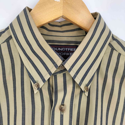 ラウンドツリーアンドヨーク roundtree&yorke 90S WRINKLE FREE ストライプ B.D L/S シャツ メンズ import:M