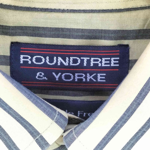 ラウンドツリーアンドヨーク roundtree&yorke 90S WRINKLE FREE ストライプ B.D L/S シャツ メンズ import:M