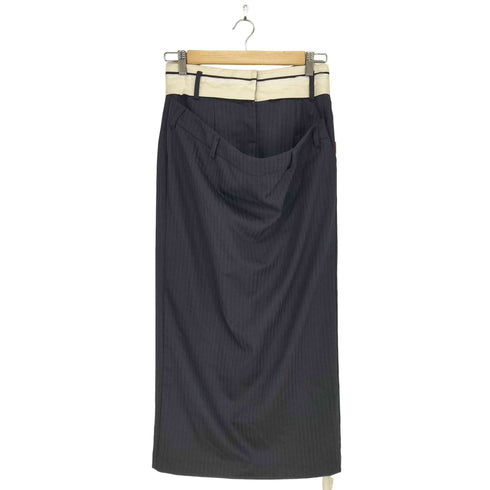 メゾンスペシャル MAISON SPECIAL Pinstripe Double Waist Tight Skirt /ピンストライプダブルウエストタイトスカート レディース FREE