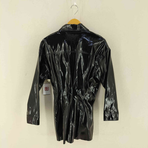 ザラ ZARA Faux Leather Dress コーティング フェイクレザー シャツ ワンピース レディース L