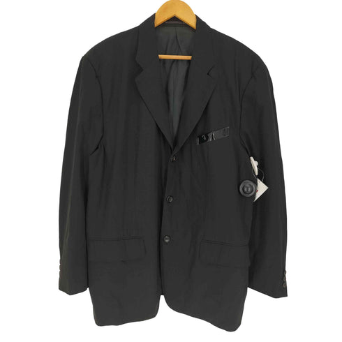 コムデギャルソンオムプリュス COMME des GARCONS HOMME PLUS AD1991 1991AW ナイロン混 シングルブレスト 3B エナメル切替ポケット テーラード ジャケット メンズ import:M