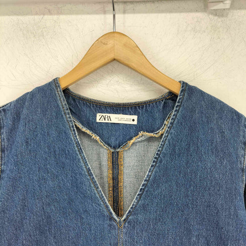 ザラ ZARA Aライン デニムマキシワンピース レディース import:S