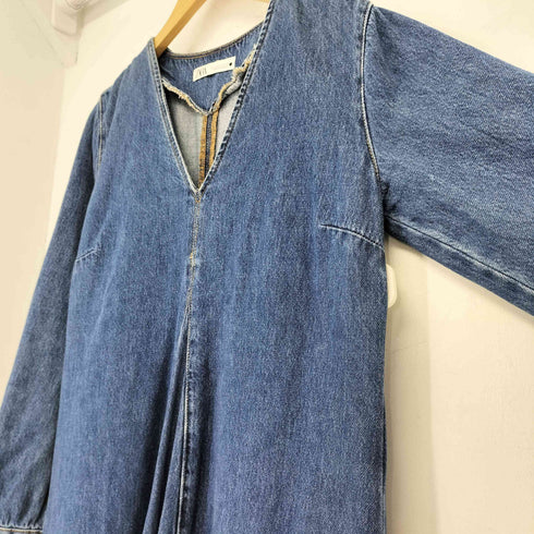 ザラ ZARA Aライン デニムマキシワンピース レディース import:S