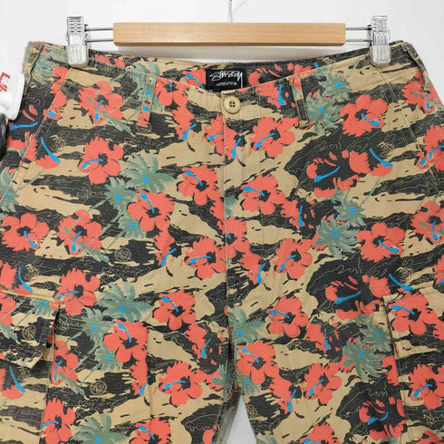 ステューシー Stussy ハイビスカス カモフラ 迷彩 リップストップ カーゴショーツ メンズ 32