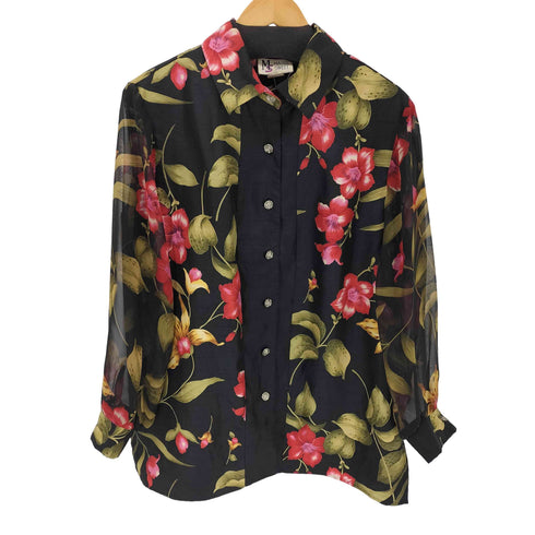 Maggie Sweet 90s 花柄長袖シャツ レディース import:L