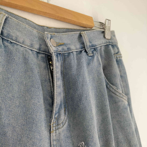 c.u.l レイヤードデザイン ダメージ加工 デニムパンツ メンズ JPN:XL