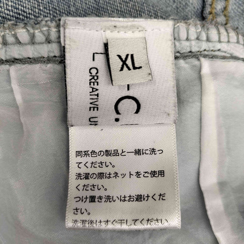 c.u.l レイヤードデザイン ダメージ加工 デニムパンツ メンズ JPN:XL