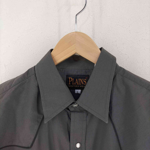 プレインズ PLAINS ポリコットン ウエスタンシャツ メンズ L