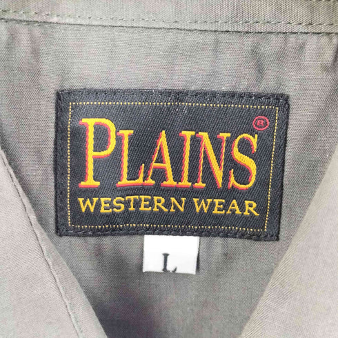 プレインズ PLAINS ポリコットン ウエスタンシャツ メンズ L