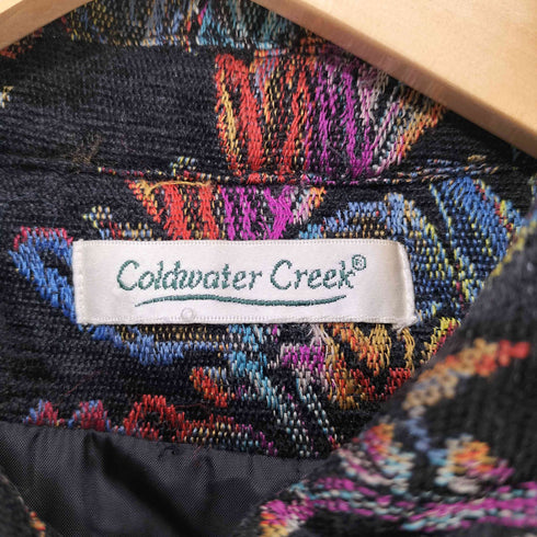 コールドウォータークリーク Coldwater Creek ゴブラン織 パッチワーク ジップアップ ブルゾン レディース