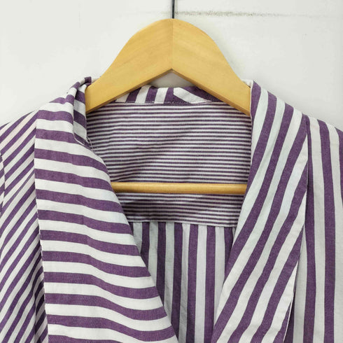 パターントルソー PATTERNTORSO アシンメトリー ストライプブラウス レディース