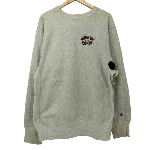 チャンピオン Champion 90s USA製 刺繍タグ REVERSE WEAVE HARVARD CREW 両面プリント クルーネック スウェット メンズ import:XL