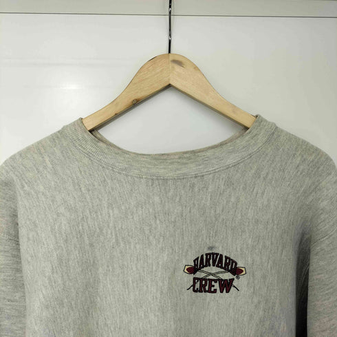 チャンピオン Champion 90s USA製 刺繍タグ REVERSE WEAVE HARVARD CREW 両面プリント クルーネック スウェット メンズ import:XL