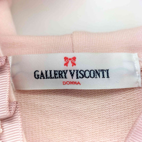 GALLERY VISCONTI フリル付き リボン ジップアップ パーカー レディース JPN:2