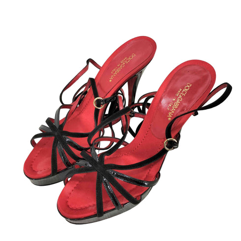 ドルチェアンドガッバーナ DOLCE&GABBANA Lace Up Sandals レースアップ ヒール サンダル レディース 37½