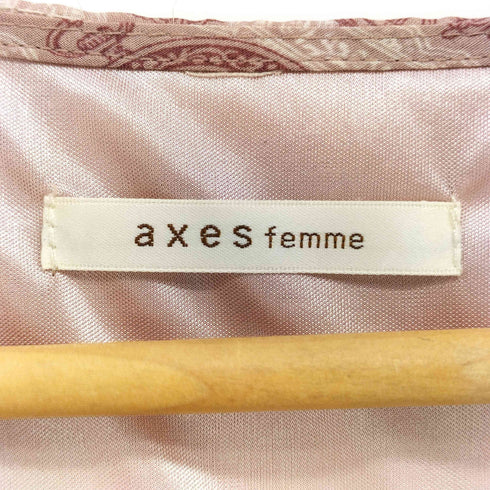 アクシーズファム axes femme クロック柄 袖リボン レース シャツ ワンピース レディース JPN:M