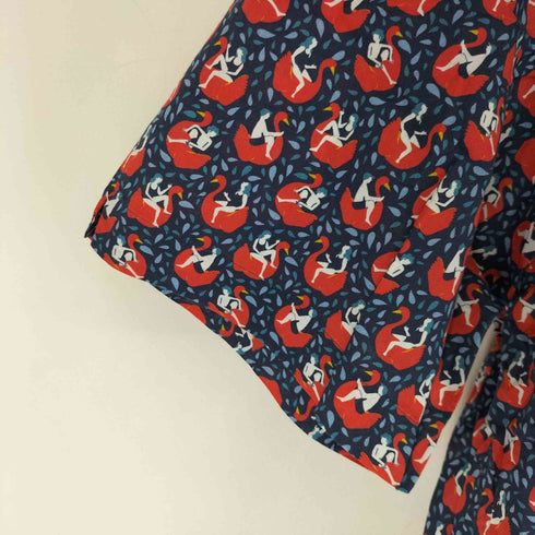 フェアファクス FAIRFAX Shufly 総柄 S/S 開襟シャツ メンズ import:L