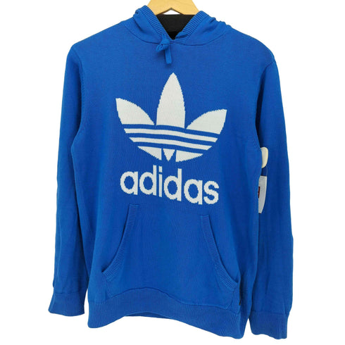 アディダス adidas フロント ロゴ コットン ニット プルオーバー パーカー メンズ import:S