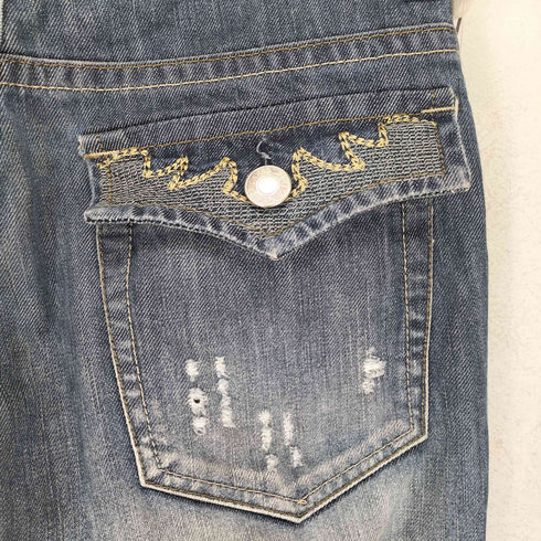 ikca 刺繍デザイン ジップフライフレアデニムパンツ Y2K レディース JPN:S