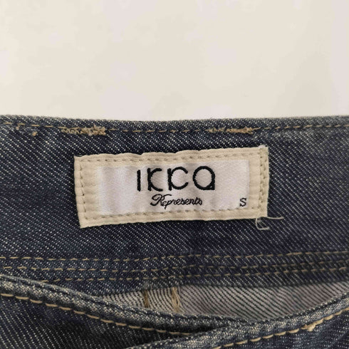 ikca 刺繍デザイン ジップフライフレアデニムパンツ Y2K レディース JPN:S