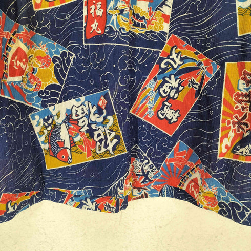 Japanese pattern 和柄 魚 シャツ メンズ JPN:M