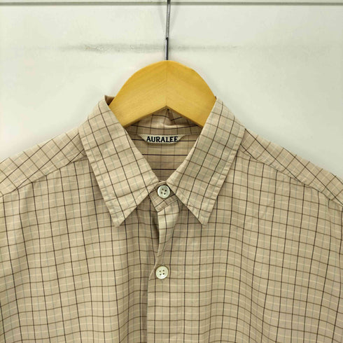 オーラリー AURALEE 18AW WASHED FINX TWILL BIG SHIRTS L/S ウォッシュド フィンクス ツイル ビッグシャツ チェック メンズ JPN:3