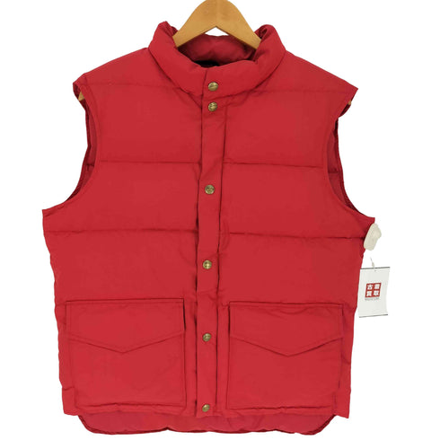 ウールリッチ WOOLRICH USA製 紺タグ 比翼ジップ ダウン ベスト メンズ import:M