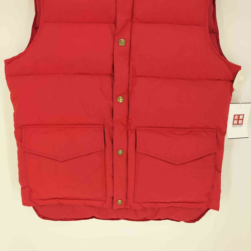 ウールリッチ WOOLRICH USA製 紺タグ 比翼ジップ ダウン ベスト メンズ import:M