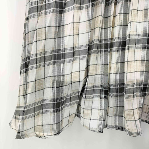 トッコクローゼット tocco closet ボウタイリボン付きフレアスリーブチェックワンピース レディース JPN:M
