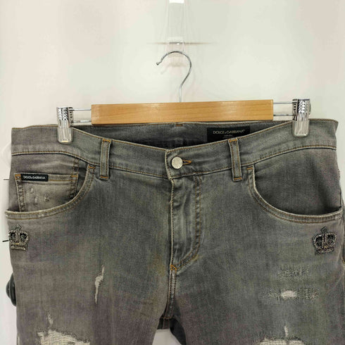 ドルチェアンドガッバーナ DOLCE&GABBANA SKINNY リペア加工 スキニーデニムパンツ メンズ 50