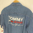 トミーヒルフィガー TOMMY HILFIGER ロゴ刺繍 プリント ボックスシルエット ショートスリーブ デニムシャツ メンズ import:S
