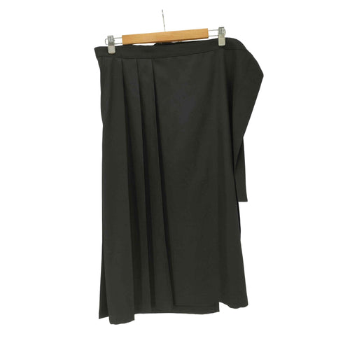 ヨウジヤマモトプールオム Yohji Yamamoto POUR HOMME 23SS ウール ギャバ プリーツ ベンツ ラップ クロス 巻き スカート メンズ JPN:3