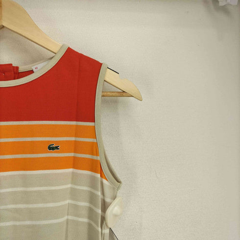 ラコステ LACOSTE 鹿の子 ノースリーブ ひざ丈 ワンピース レディース JPN:40