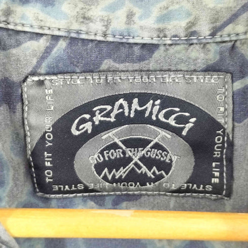 グラミチ GRAMICCI 開襟総柄 ショートスリーブシャツ メンズ S