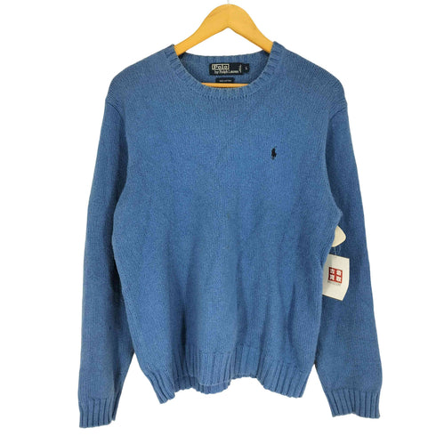 ポロバイラルフローレン Polo by RALPH LAUREN 100%COTTON ポニー刺繍クルーネックニット メンズ import:L