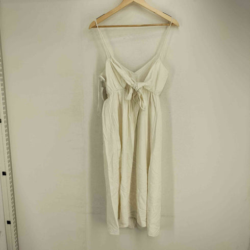 ザラ ZARA TRF リネン混 フロントボタン バックリボン キャミ ワンピース レディース import:S