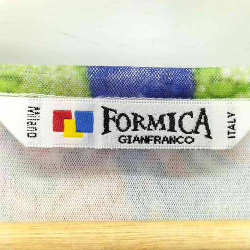 FORMICA 幾何学柄 ラインストーン ビジュー装飾 カットソー レディース import:M