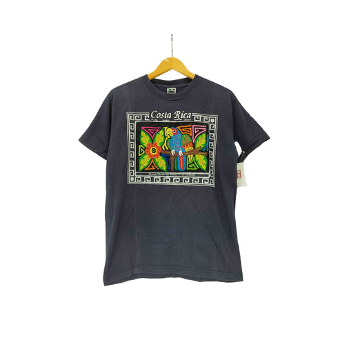 INDIDS ボディ 90-00S Costa Rica ネイティブ インディアン アート 鳥 バード 刺繍 S/S Tシャツ メンズ import:M