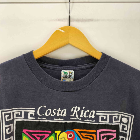 INDIDS ボディ 90-00S Costa Rica ネイティブ インディアン アート 鳥 バード 刺繍 S/S Tシャツ メンズ import:M