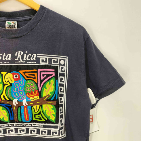 INDIDS ボディ 90-00S Costa Rica ネイティブ インディアン アート 鳥 バード 刺繍 S/S Tシャツ メンズ import:M