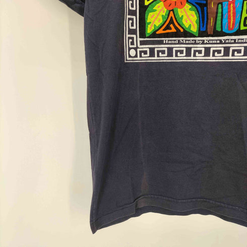 INDIDS ボディ 90-00S Costa Rica ネイティブ インディアン アート 鳥 バード 刺繍 S/S Tシャツ メンズ import:M