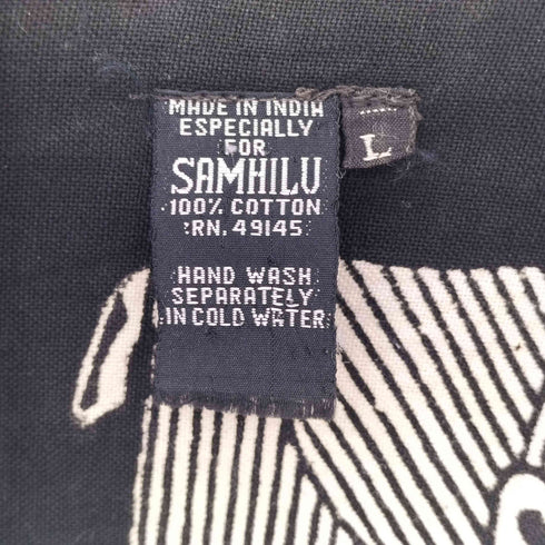 SAMHILU インド製 コットン ロングスリーブ マキシ ワンピース casual レディース L