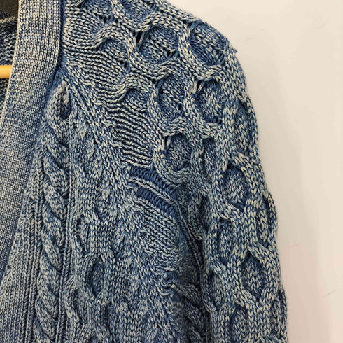 ロンハーマンカルフォルニア Ron Herman California ウォッシュ加工 メタルボタン ケーブル編み Vネック コットン カーディガン メンズ import:M