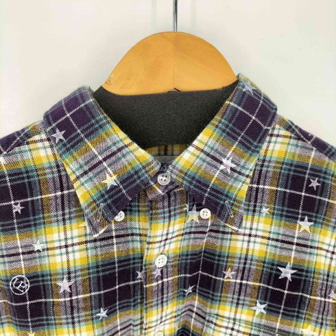ユニフォームエクスペリメント uniform experiment STAR PRINT FLANNEL CHECK B.D SHIRT メンズ JPN:2