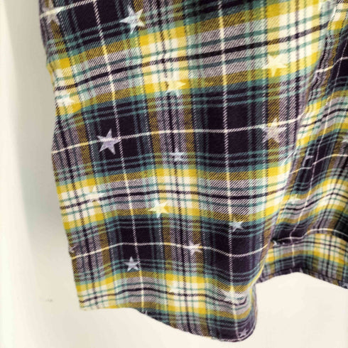 ユニフォームエクスペリメント uniform experiment STAR PRINT FLANNEL CHECK B.D SHIRT メンズ JPN:2