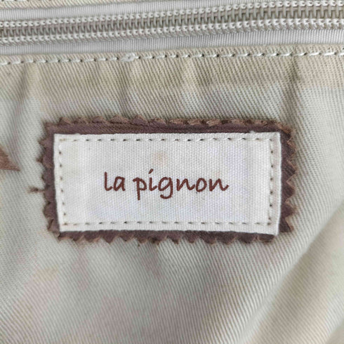 La pignon 編み込みレザー トートバッグ レディース