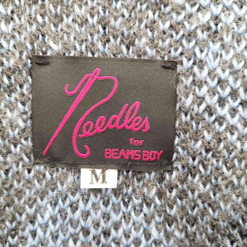 ニードルズ Needles 別注 スマイル柄 モヘアカーディガン レディース M